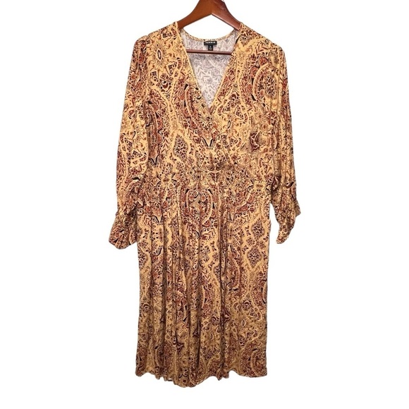 Torrid Midi Challis Smocked Waist Surplice Dress Size 2X - Picture 5 of 14